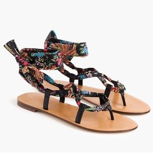 NWT J. Crew Wrap-around Paisley Sandal